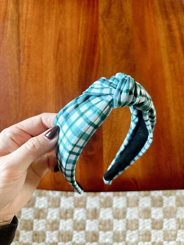 Hard Headband - Emerald Green Plaid