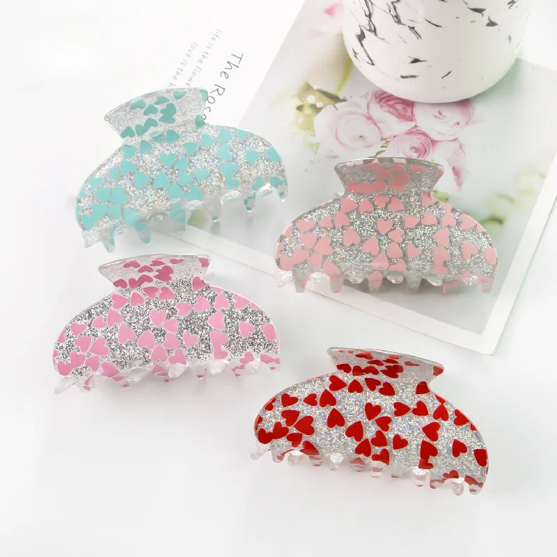 Wholesale Valentine's Day Love Acrylic Hair Clips