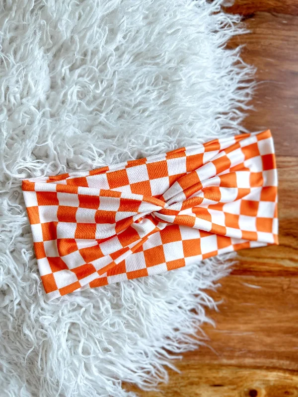 Twistband - Orange and White Checker