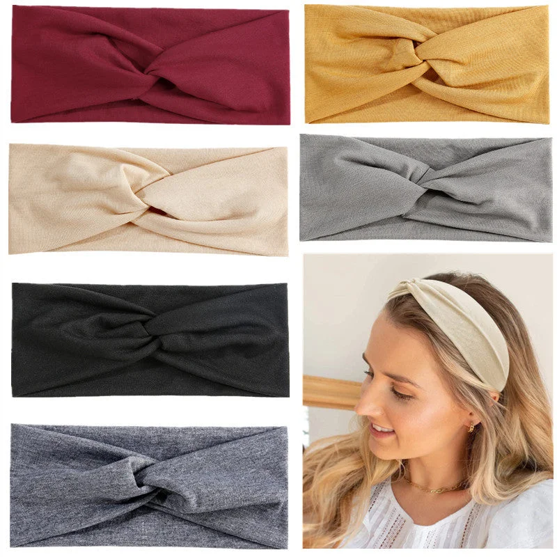 Wholesale Candy Color Cross Fabric Headband