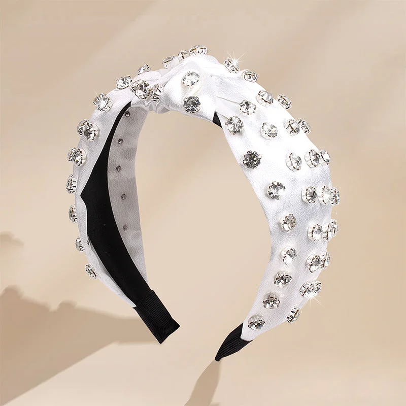 Wholesale New Pearl Rhinestone Geometric Fabric Headband