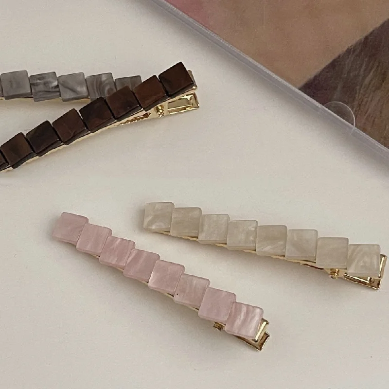 Wholesale Small Square Pattern Acetate Hair Clips