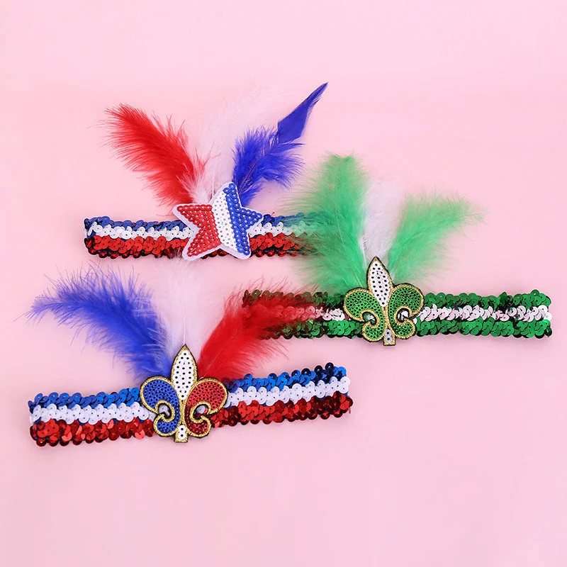 Wholesale 10PCS Sequin Headband Feather Headband