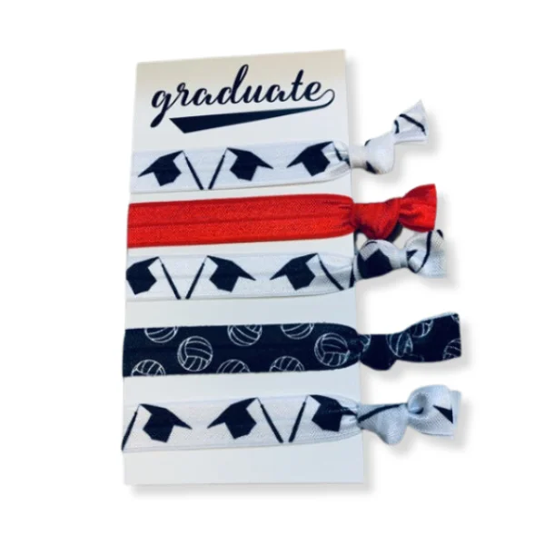 Graduation Volleyball Hair Ties Set - Pick Colors