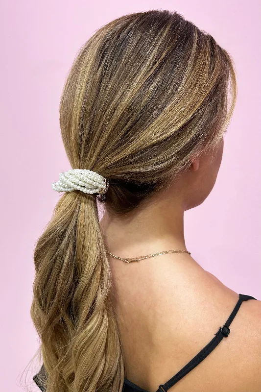 Pearl Cluster Ponytail Holder