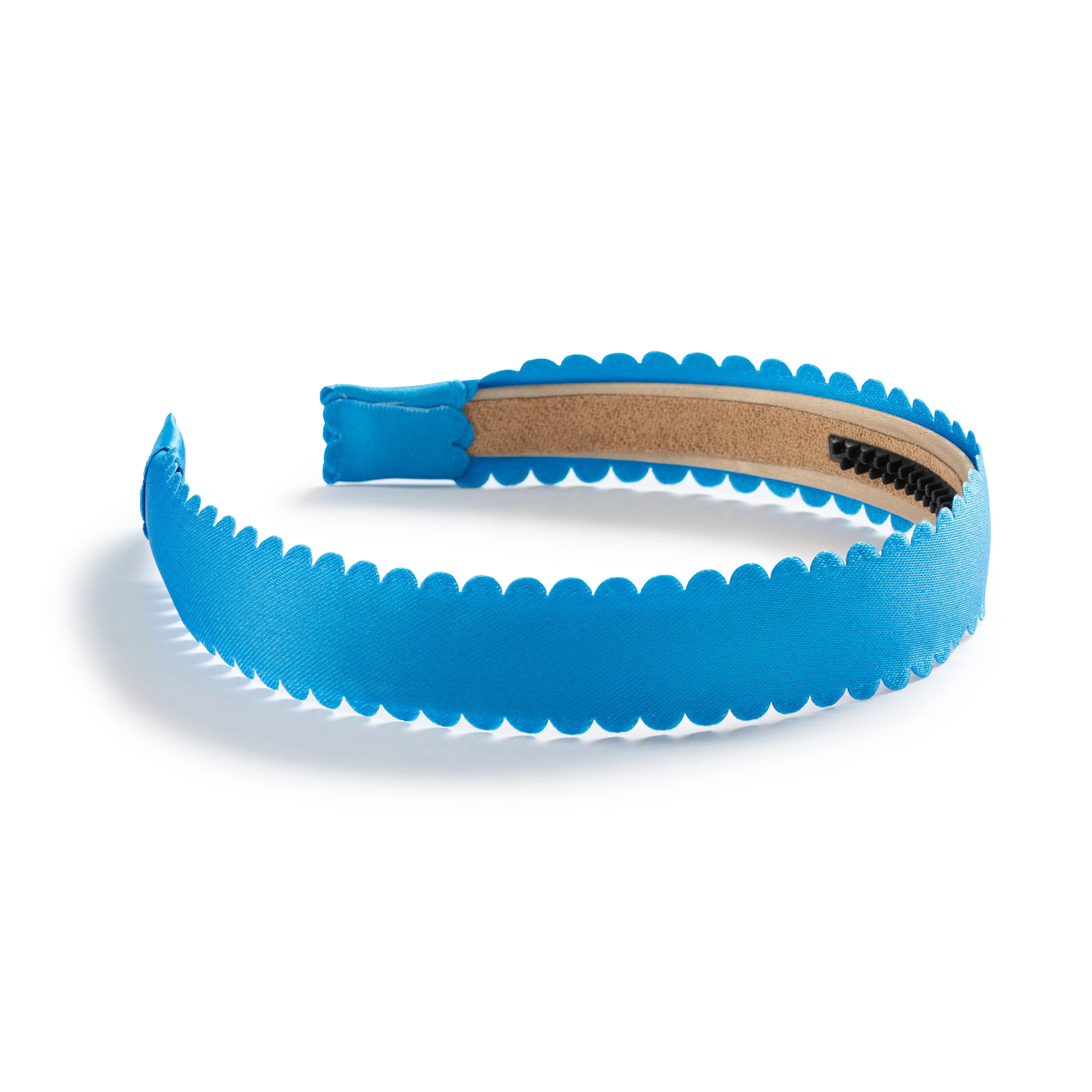 Halo Luxe Gumdrop Scalloped Satin Headband - Cobalt