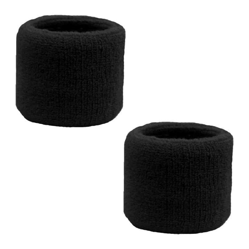 Black Wrist Sweatbands - 2 Pack