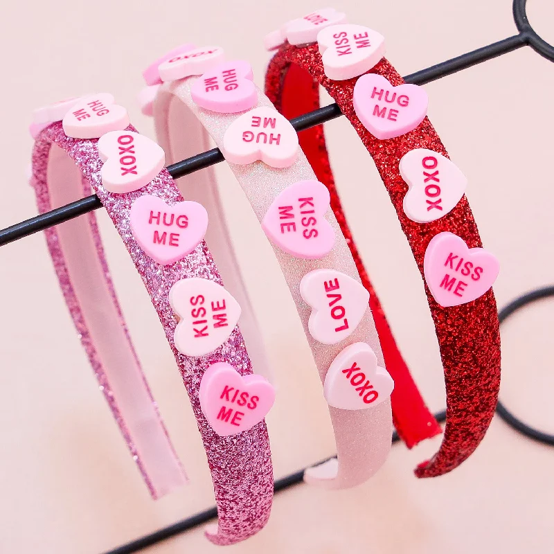 Wholesale Valentine's Day Shiny Heart Letters Headband