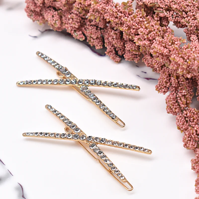 Diamond X hair clip set