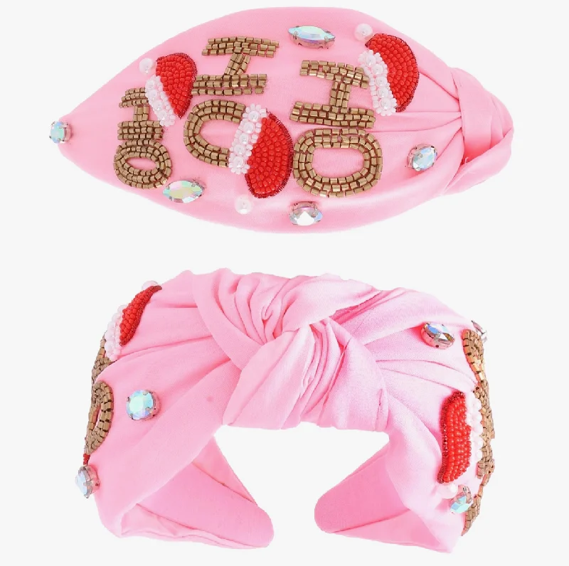 Pink Bejeweled HO HO HO Hard Headband