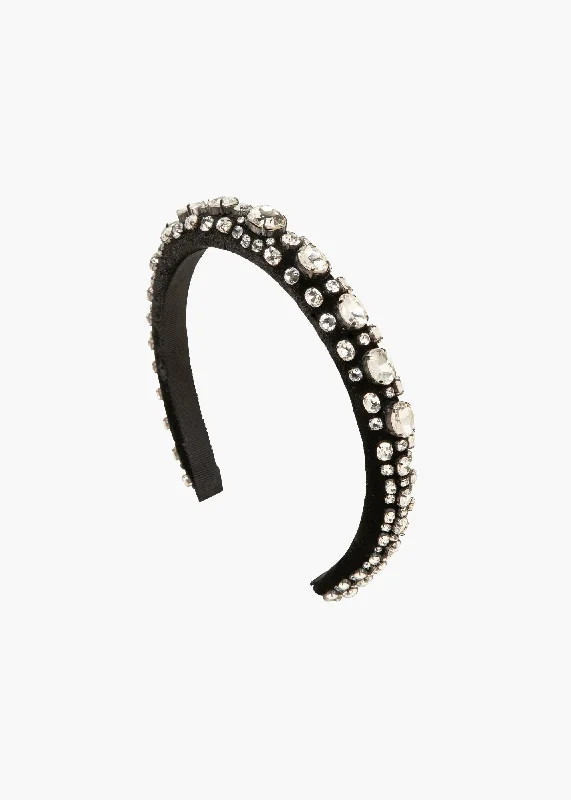 Luciana Headband -- Black Crystal