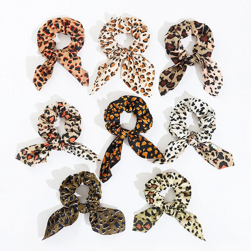 Wholesale Fabric Leopard Large Intestine Hair Ties