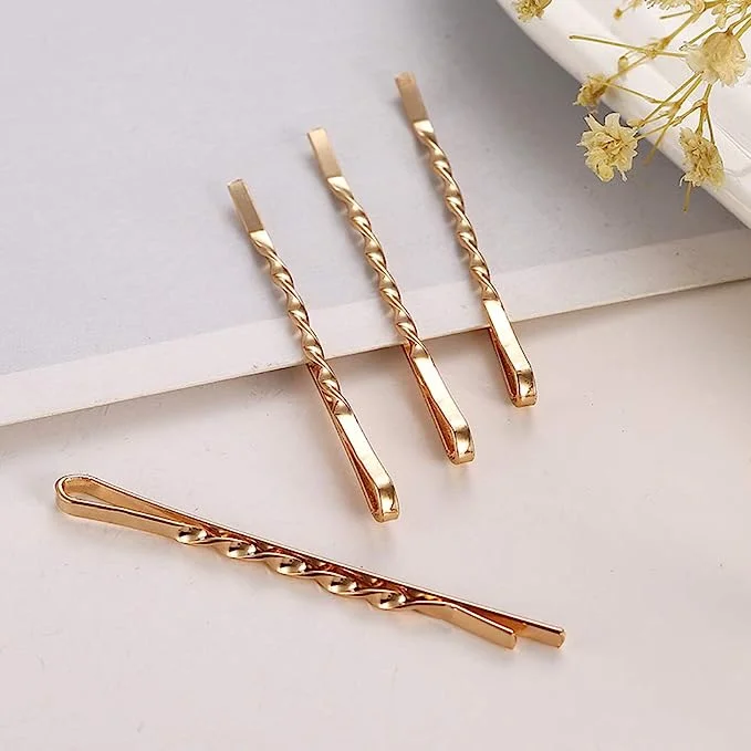 Gold Twist Bobby Pin