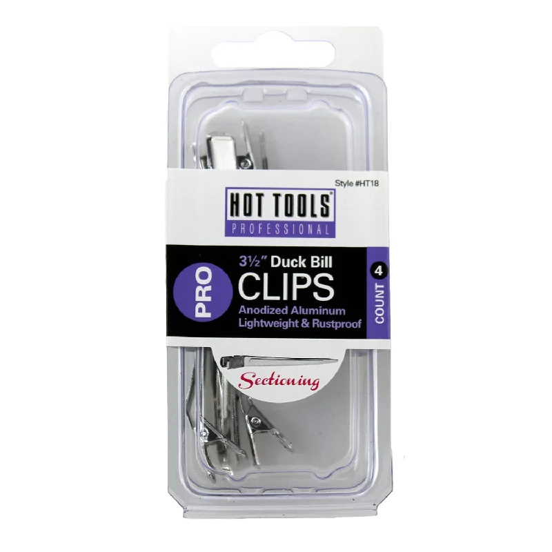 Hot Tools Pro Duck Bill Clips 3 1/2" 4ct