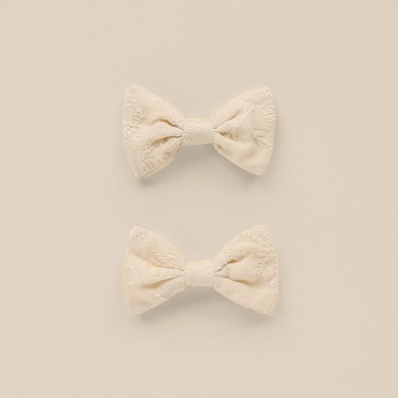 Little Bow Clip Set of 2 - Natural