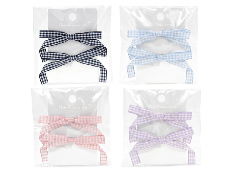 Hair Clip Ribbon Gingham Check