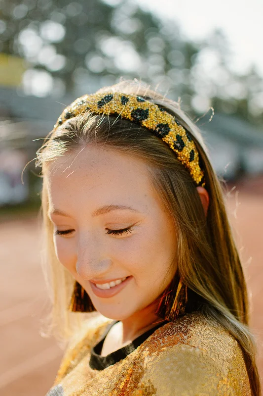 Gold & Black Bedazzled Headband