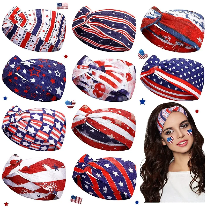 Wholesale American Flag Independence Day Cotton Headband