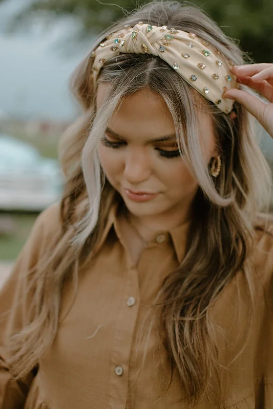 Cream Gem Headband