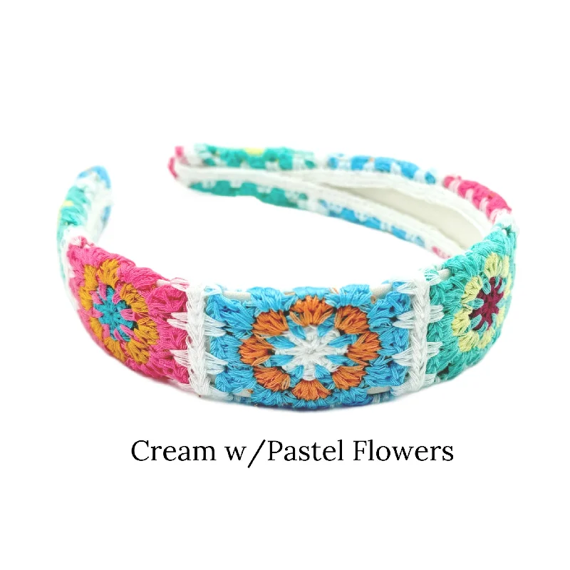 Cream w/Pastel Flowers-