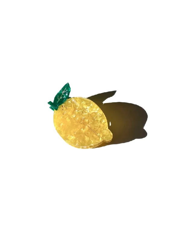 Hand-painted Lemon Fruit Claw Hair Clip | Eco-Friendly