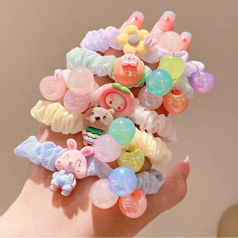 Wholesale Children's Cartoon Cute Elastic Resin Hair Scrunchies