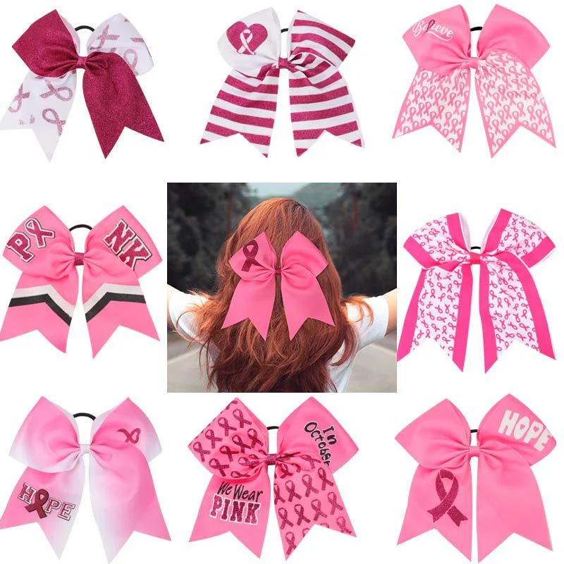 Wholesale Kids International AIDS Day Bow Hair Ties 7 Inch Hair Scrunchies