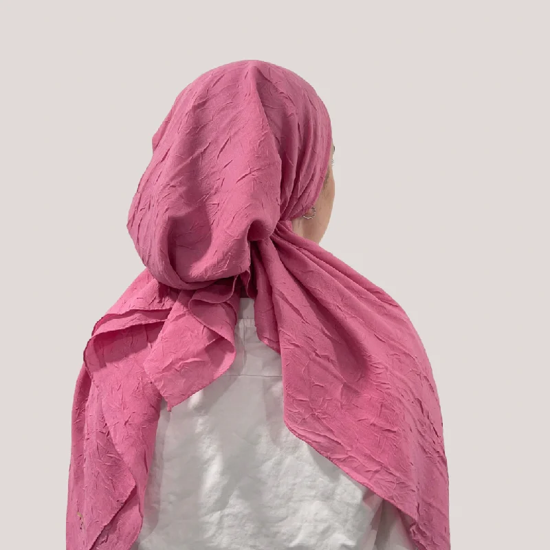 Bright Pink Bamboo Pre-Tied Scarf