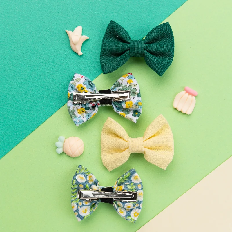 Alligator Hair Clips- Green, Light Yellow & Floral