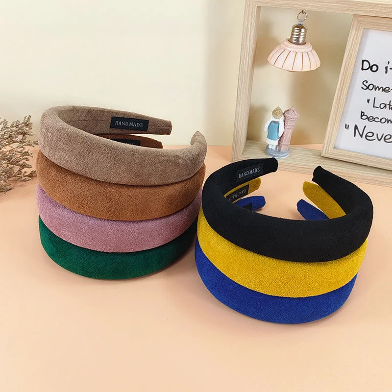 Wholesale Autumn and Winter Suede Fabric Sponge Hair Bands