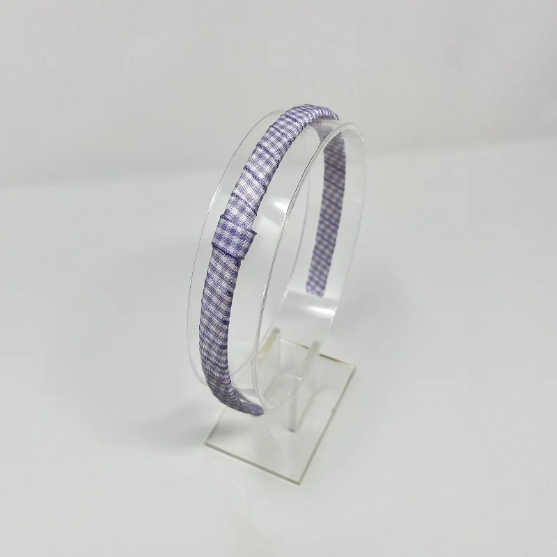 Interchangeable Alice Band - Lilac Gingham