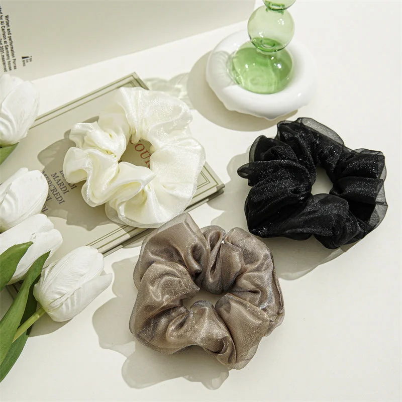 Wholesale Fabric Double Mesh Hair Scrunchies