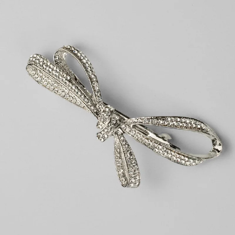 Crystal Bow Barrette Clip