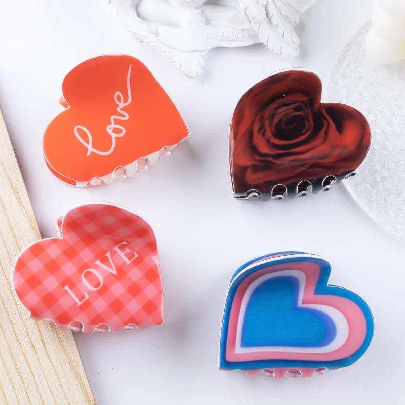 Wholesale PVC 6cm Valentine's Day Love Hair Clip