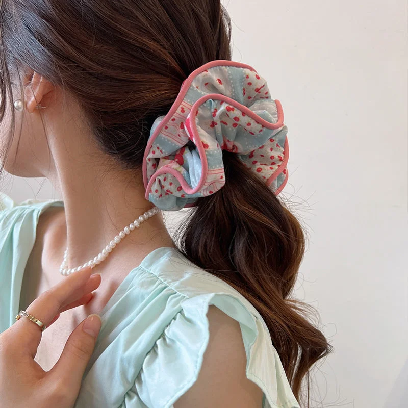 Wholesale Fabric Floral Large Intestine Hair Ties