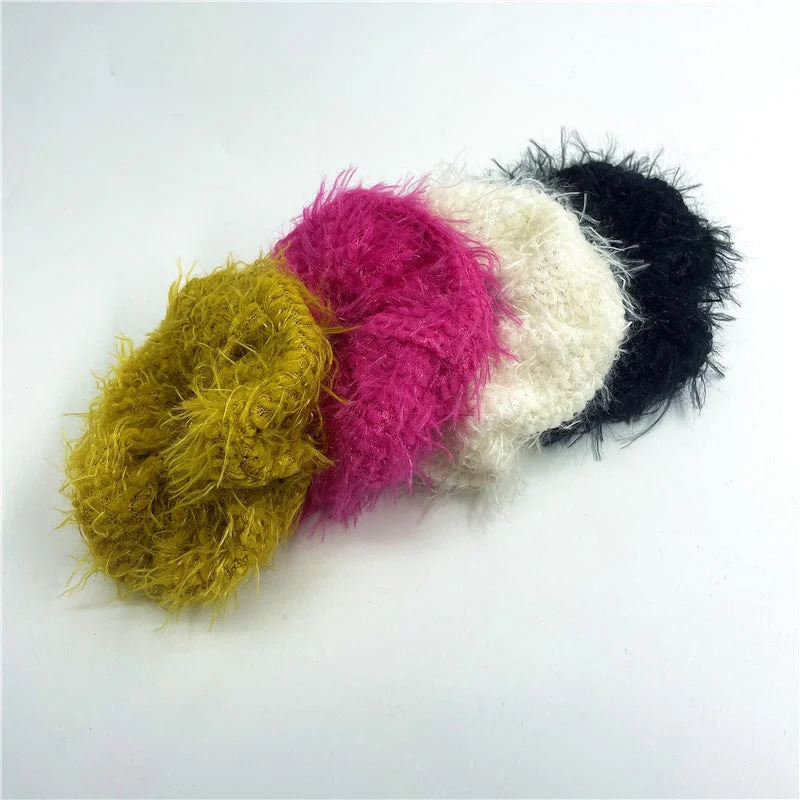 Wholesale Coral Mink Plush High Elastic Rubber Band Headwear