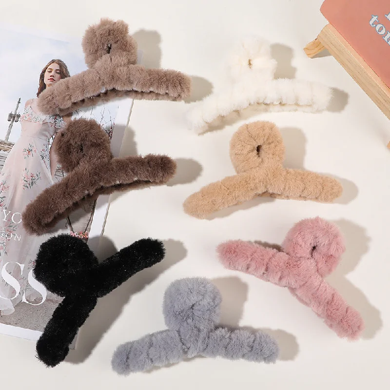 Wholesale Plush Hair Clip Large Size Plush Hair Clip