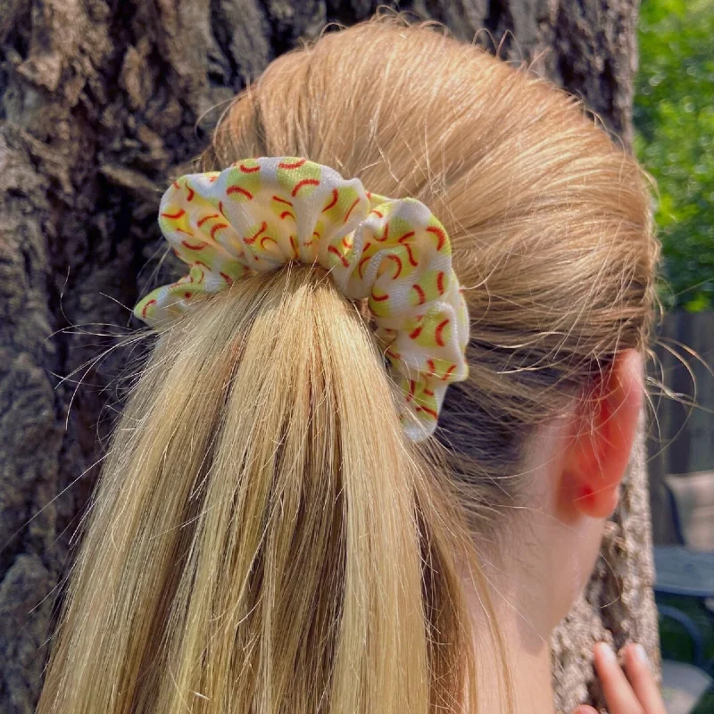 Softball Ball Velvet Scrunchie