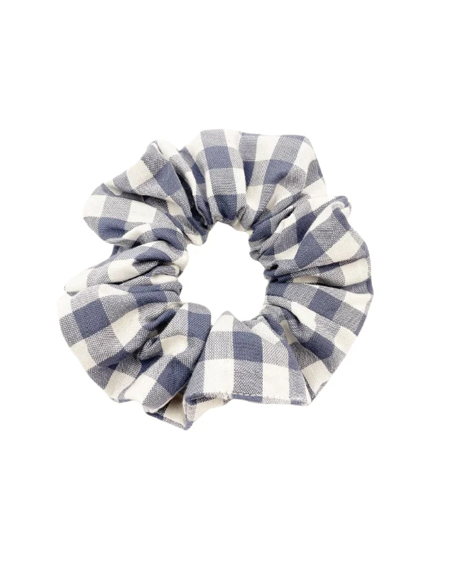 Blue Gingham Scrunchie