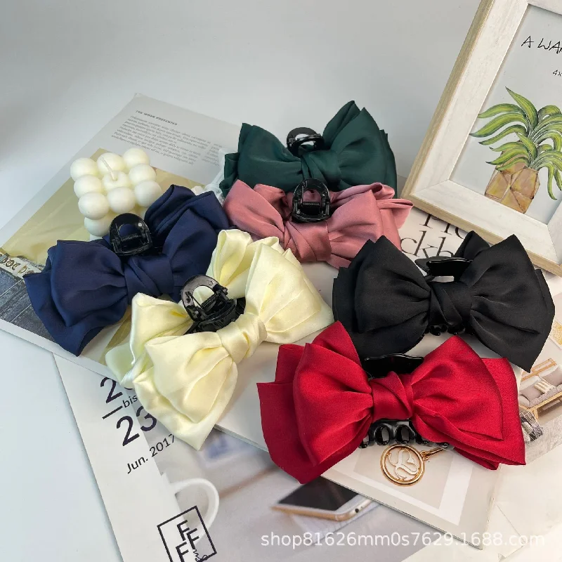 Wholesale Oversized Black Fugitive Princess Double Sided Bow Hair Clip