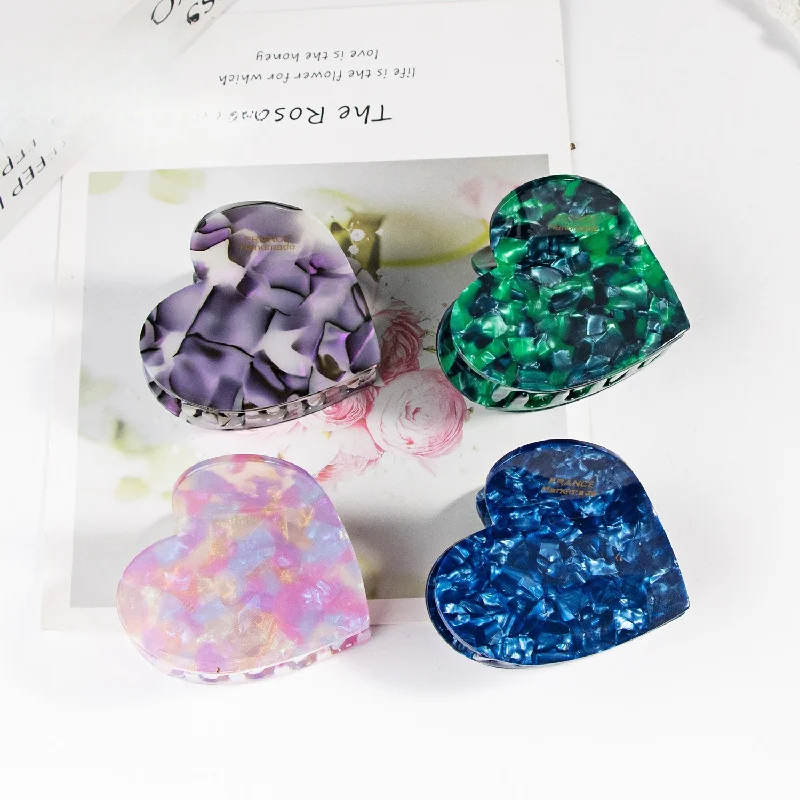 Wholesale Valentine's Day Acetate Heart Shape Hair Clips