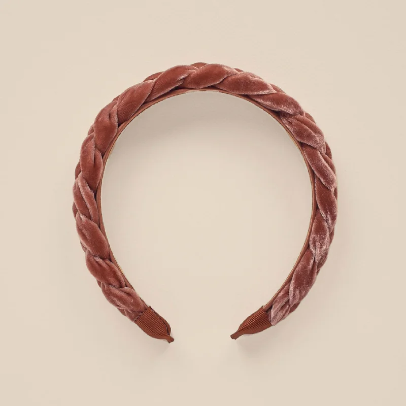 Velvet Braided Headband - Poppy