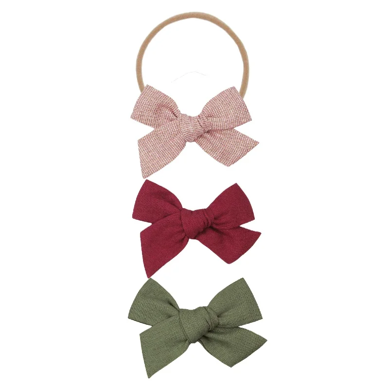 Linen Bow Headband 3 Pack - Small