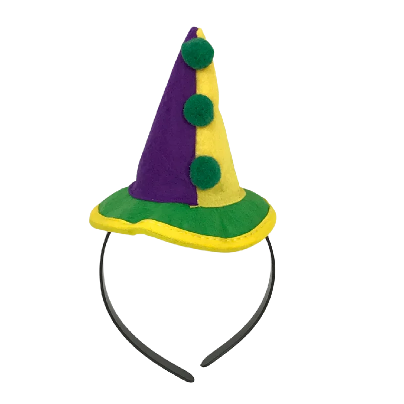 Purple, Green and Yellow Clown Hat Head Bopper (Each)