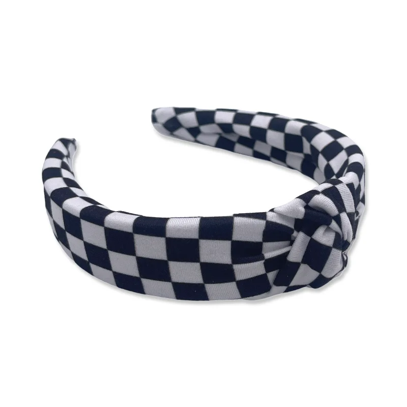 Black & White Checkered Hard Headband