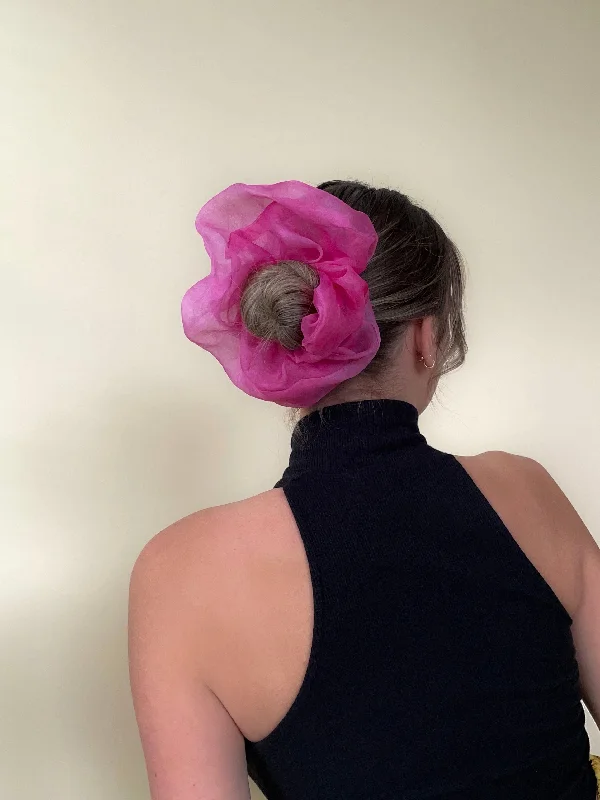 Cloud Scrunchie (Silk Organza): Fuchsia