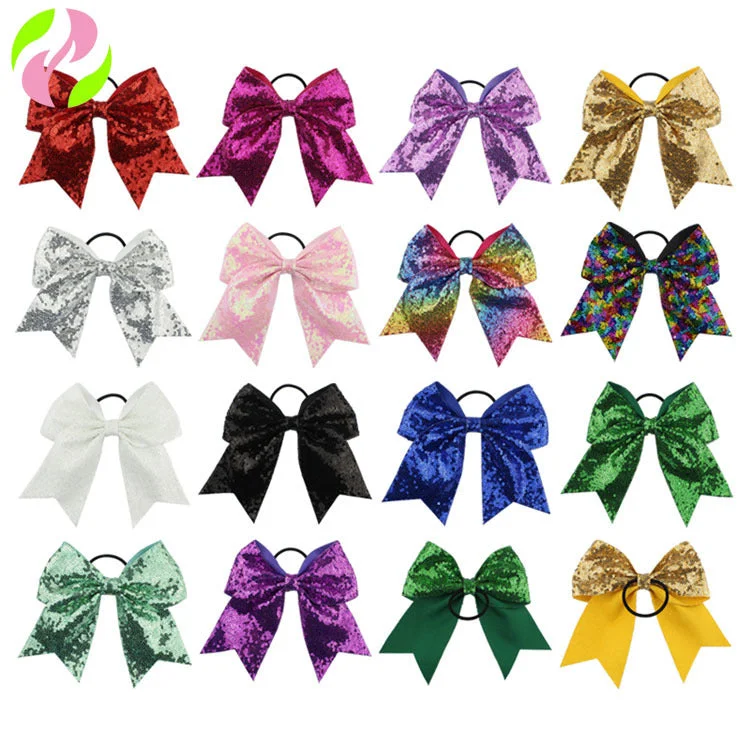 Wholesale Dovetail Sequin Bow Cloth Hair Scrunchies