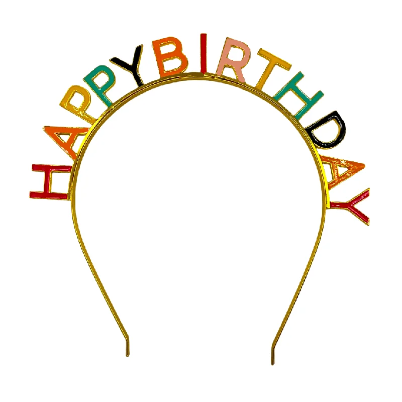 Happy Birthday Multi-Colored Enamel Headband (Each)