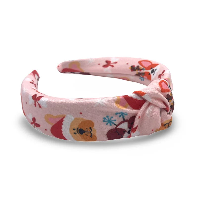 Santa Paws (pink) Hard Headband