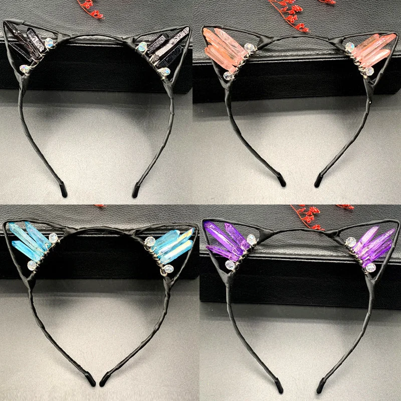 Wholesale Cat Ears Crystal Crown Headband